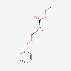 Ethyl (1S,2S)-2-((benzyloxy)methyl)cyclopropane-1-carboxylate chemical structure (CAS 692778-41-9)