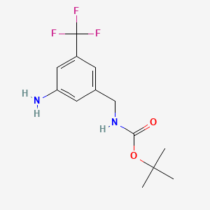 tert-Butyl (3-amino-5-(trifluoromethyl)benzyl)carbamate chemical structure (CAS 693249-72-8)