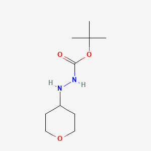 tert-Butyl 2-(tetrahydro-2H-pyran-4-yl)hydrazinecarboxylate chemical structure (CAS 693287-79-5)