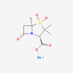 Sodium (2S-cis)-3,3-dimethyl-7-oxo-4-thia-1-azabicyclo[3.2.0]heptane-2-carboxylate 4,4-dioxide chemical structure (CAS 69388-84-7)