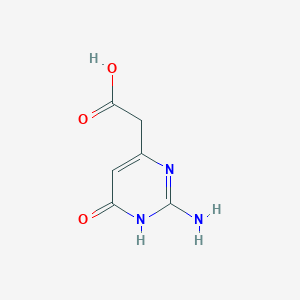 2-(2-Amino-6-oxo-1,6-dihydropyrimidin-4-yl)acetic acid chemical structure (CAS 6943-68-6)