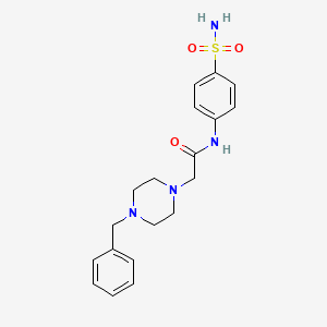 2-(4-Benzylpiperazin-1-yl)-N-(4-sulfamoylphenyl)acetamide chemical structure (CAS 694466-00-7)