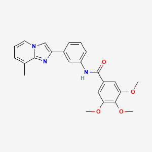 3,4,5-Trimethoxy-N-(3-(8-methylimidazo[1,2-a]pyridin-2-yl)phenyl)benzamide chemical structure (CAS 694469-31-3)