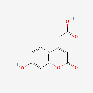 2-(7-Hydroxy-2-oxo-2H-chromen-4-yl)acetic acid chemical structure (CAS 6950-82-9)