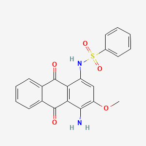 N-(4-Amino-3-methoxy-9,10-dioxo-9,10-dihydroanthracen-1-yl)benzenesulfonamide chemical structure (CAS 69563-51-5)