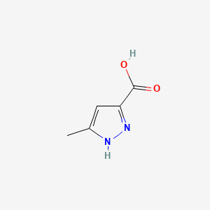 3-Methyl-1H-pyrazole-5-carboxylic acid chemical structure (CAS 696-22-0)