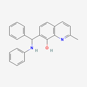 2-Methyl-7-(phenyl(phenylamino)methyl)quinolin-8-ol chemical structure (CAS 6964-62-1)