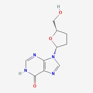 9-((2R,5S)-5-(Hydroxymethyl)tetrahydrofuran-2-yl)-9H-purin-6-ol chemical structure (CAS 69655-05-6)