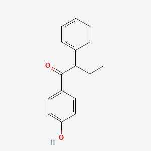 1-(4-Hydroxyphenyl)-2-phenylbutan-1-one chemical structure (CAS 6966-21-8)