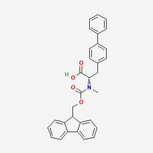 [1,1'-Biphenyl]-4-propanoic acid, α-[[(9H-fluoren-9-ylmethoxy)carbonyl]methylamino]-, (αS)- chemical structure (CAS 696615-48-2)