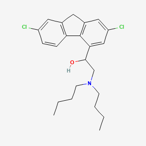 2,7-Dichloro-alpha-[(dibutylamino)methyl]-9H-fluorene-4-methanol chemical structure (CAS 69759-61-1)