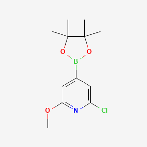2-Chloro-6-methoxy-4-(4,4,5,5-tetramethyl-1,3,2-dioxaborolan-2-yl)pyridine chemical structure (CAS 697739-24-5)