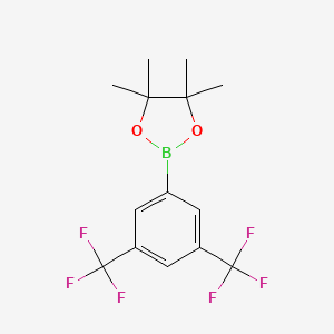2-(3,5-Bis(trifluoromethyl)phenyl)-4,4,5,5-tetramethyl-1,3,2-dioxaborolane chemical structure (CAS 69807-91-6)