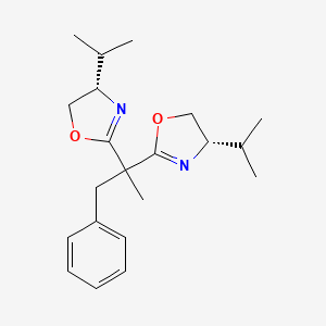 (4S,4'S)-2,2'-(1-Phenylpropane-2,2-diyl)bis(4-isopropyl-4,5-dihydrooxazole) chemical structure (CAS 698350-53-7)
