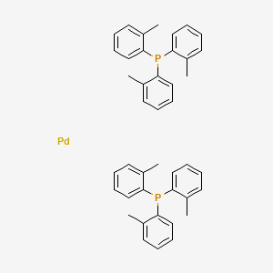 Bis(tri-o-tolylphosphine)palladium(0) chemical structure (CAS 69861-71-8)