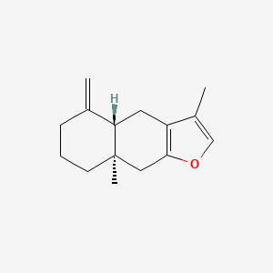 (4aS,8aR)-3,8a-Dimethyl-5-methylene-4,4a,5,6,7,8,8a,9-octahydronaphtho[2,3-b]furan chemical structure (CAS 6989-21-5)