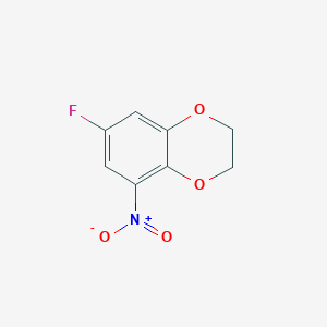 7-Fluoro-5-nitro-2,3-dihydrobenzo[b][1,4]dioxine chemical structure (CAS 698985-51-2)