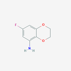 7-Fluoro-2,3-dihydrobenzo[b][1,4]dioxin-5-amine chemical structure (CAS 698985-54-5)