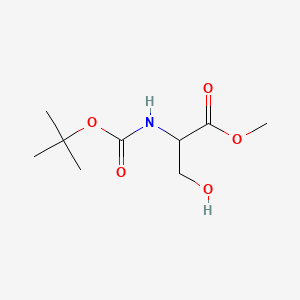 Methyl 2-((tert-butoxycarbonyl)amino)-3-hydroxypropanoate chemical structure (CAS 69942-12-7)