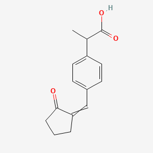 2-(4-((2-Oxocyclopentylidene)methyl)phenyl)propanoic acid chemical structure (CAS 69956-76-9)