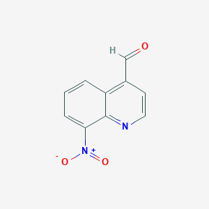 8-Nitroquinoline-4-carbaldehyde chemical structure (CAS 69976-28-9)