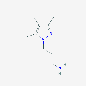 3-(3,4,5-Trimethyl-1H-pyrazol-1-yl)propan-1-amine chemical structure (CAS 69980-77-4)