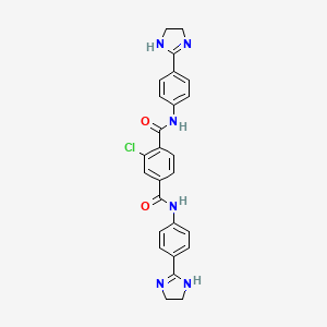 2-Chloro-N1,N4-bis(4-(4,5-dihydro-1H-imidazol-2-yl)phenyl)terephthalamide chemical structure (CAS 70-09-7)