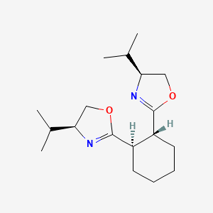 (1R,2R)-1,2-Bis((S)-4-isopropyl-4,5-dihydrooxazol-2-yl)cyclohexane chemical structure (CAS 700381-43-7)