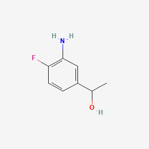 1-(3-Amino-4-fluorophenyl)ethan-1-ol chemical structure (CAS 701-42-8)