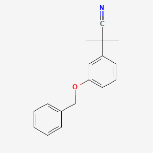 2-(3-(Benzyloxy)phenyl)-2-methylpropanenitrile chemical structure (CAS 70120-08-0)