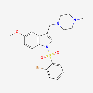 1-((2-Bromophenyl)sulfonyl)-5-methoxy-3-((4-methylpiperazin-1-yl)methyl)-1H-indole chemical structure (CAS 701205-60-9)