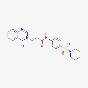 3-(4-Oxoquinazolin-3(4H)-yl)-N-(4-(piperidin-1-ylsulfonyl)phenyl)propanamide chemical structure (CAS 701225-07-2)