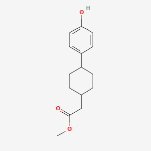 Methyl 2-(trans-4-(4-hydroxyphenyl)cyclohexyl)acetate chemical structure (CAS 701232-67-9)