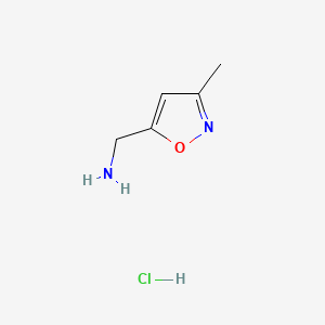 (3-Methylisoxazol-5-yl)methanamine hydrochloride chemical structure (CAS 70183-89-0)