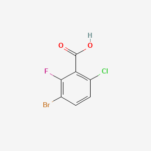 3-Bromo-6-chloro-2-fluorobenzoic acid chemical structure (CAS 702640-51-5)