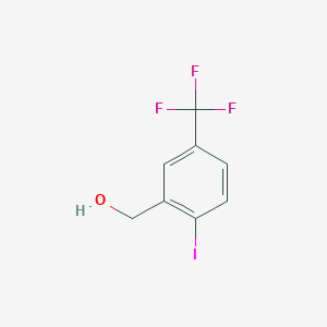 (2-Iodo-5-(trifluoromethyl)phenyl)methanol chemical structure (CAS 702641-05-2)