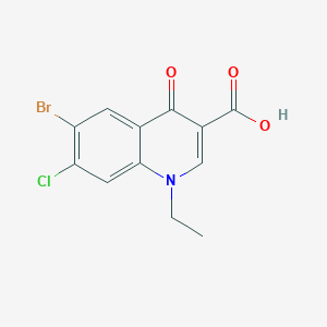 6-Bromo-7-chloro-1-ethyl-4-oxo-1,4-dihydroquinoline-3-carboxylic acid chemical structure (CAS 70458-86-5)
