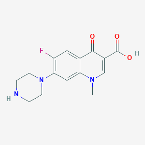 6-Fluoro-1-methyl-4-oxo-7-(piperazin-1-yl)-1,4-dihydroquinoline-3-carboxylic acid chemical structure (CAS 70459-07-3)