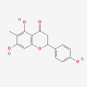 5,7-Dihydroxy-2-(4-hydroxyphenyl)-6-methylchroman-4-one chemical structure (CAS 70460-58-1)