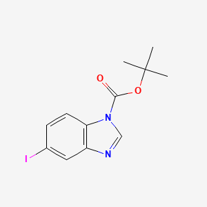 tert-Butyl 5-iodo-1H-benzo[d]imidazole-1-carboxylate chemical structure (CAS 705262-62-0)