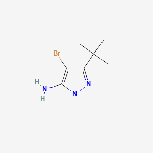 4-Bromo-3-(tert-butyl)-1-methyl-1H-pyrazol-5-amine chemical structure (CAS 705278-91-7)