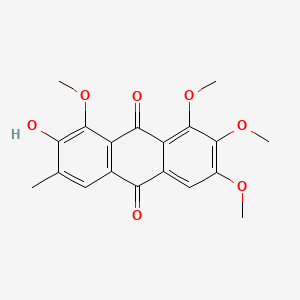 2-Hydroxy-1,6,7,8-tetramethoxy-3-methylanthracene-9,10-dione chemical structure (CAS 70588-06-6)