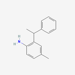 4-Methyl-2-(1-phenylethyl)aniline chemical structure (CAS 70660-38-7)