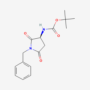 tert-Butyl (S)-(1-benzyl-2,5-dioxopyrrolidin-3-yl)carbamate chemical structure (CAS 706780-18-9)