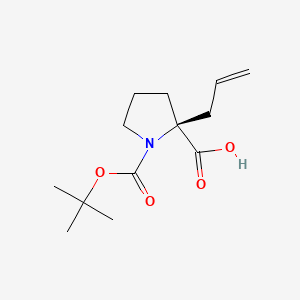 (S)-2-Allyl-1-(tert-butoxycarbonyl)pyrrolidine-2-carboxylic acid chemical structure (CAS 706806-59-9)