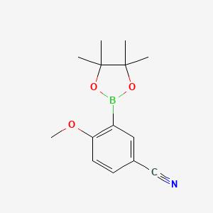4-Methoxy-3-(4,4,5,5-tetramethyl-1,3,2-dioxaborolan-2-yl)benzonitrile chemical structure (CAS 706820-96-4)