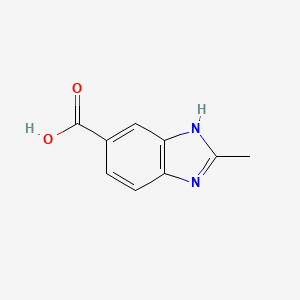 2-Methyl-1H-benzo[d]imidazole-5-carboxylic acid chemical structure (CAS 709-19-3)