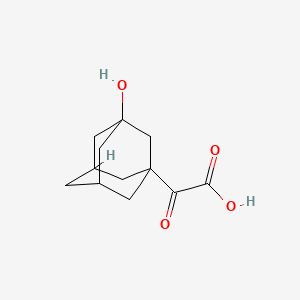 2-(3-Hydroxyadamantan-1-yl)-2-oxoacetic acid chemical structure (CAS 709031-28-7)