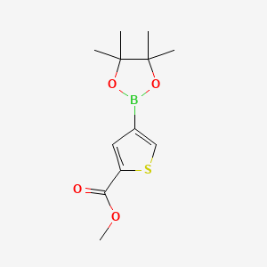 Methyl 4-(4,4,5,5-tetramethyl-1,3,2-dioxaborolan-2-yl)thiophene-2-carboxylate chemical structure (CAS 709648-80-6)
