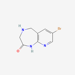 7-Bromo-4,5-dihydro-1H-pyrido[2,3-e][1,4]diazepin-2(3H)-one chemical structure (CAS 709650-05-5)